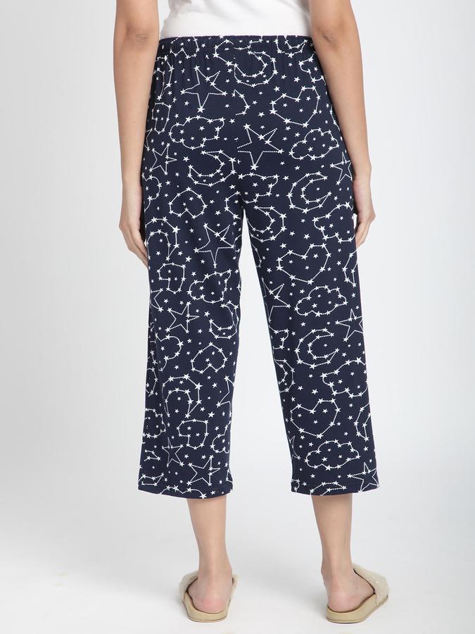 Women Cotton Relaxed Fit Drawstring Printed Capri Pants