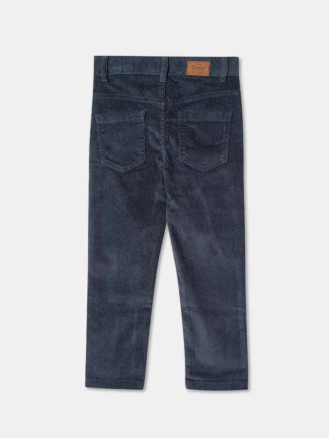 Girls Cotton Slim Fit Button Waist Solid Trousers