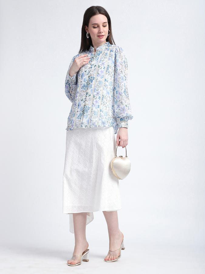 Women Cotton Midi Asymmetrical Skirt