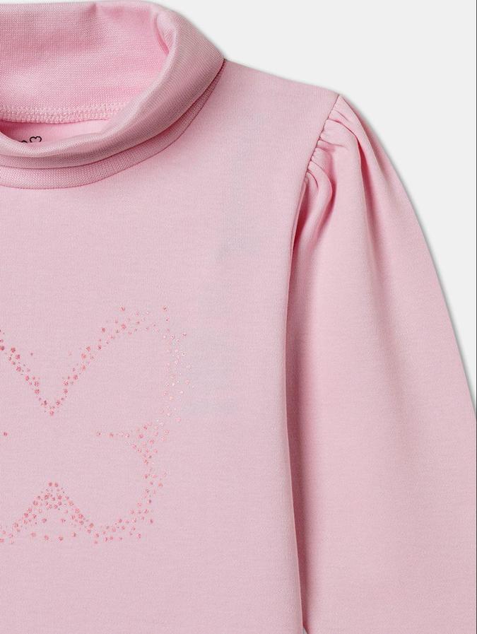 R&B Girls Pink Long Sleeves Printed Top