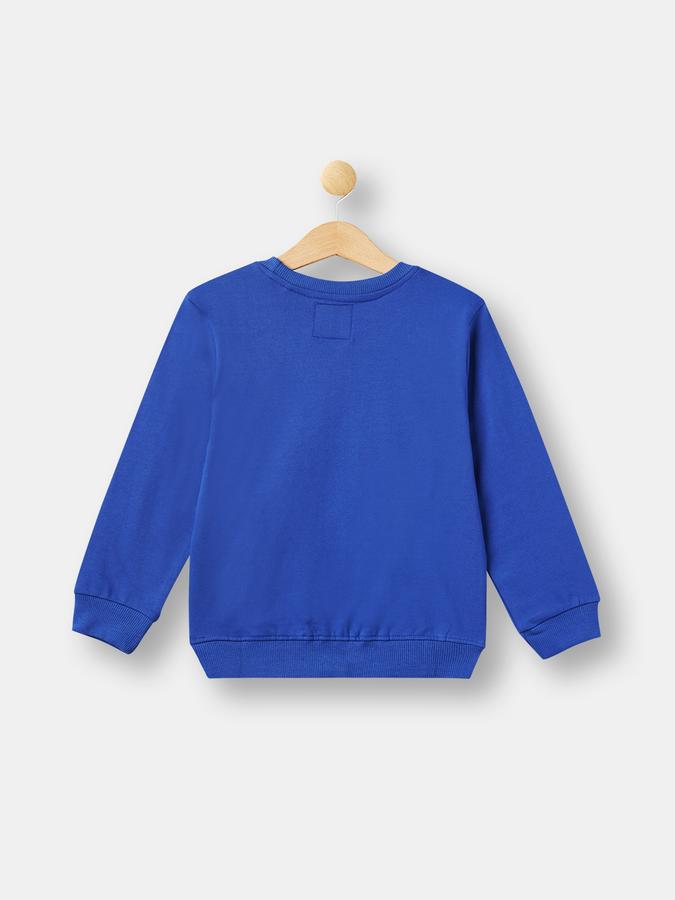 R&B Boys' Blue Printed Sweatshirt