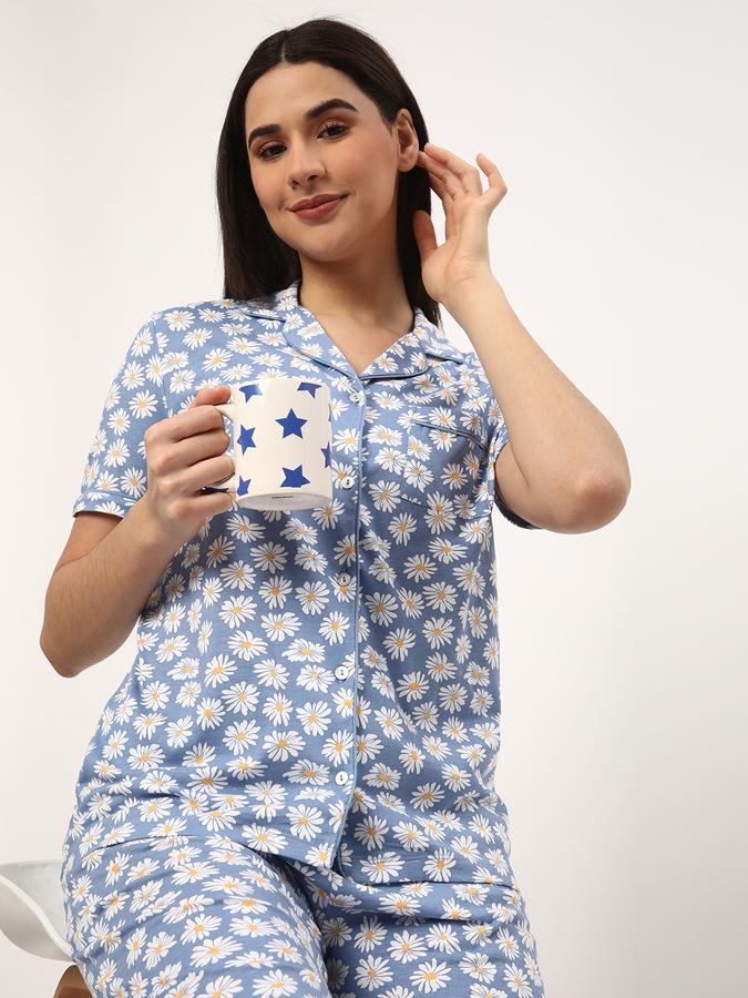 Women Floral Print Top & Pyjamas Set