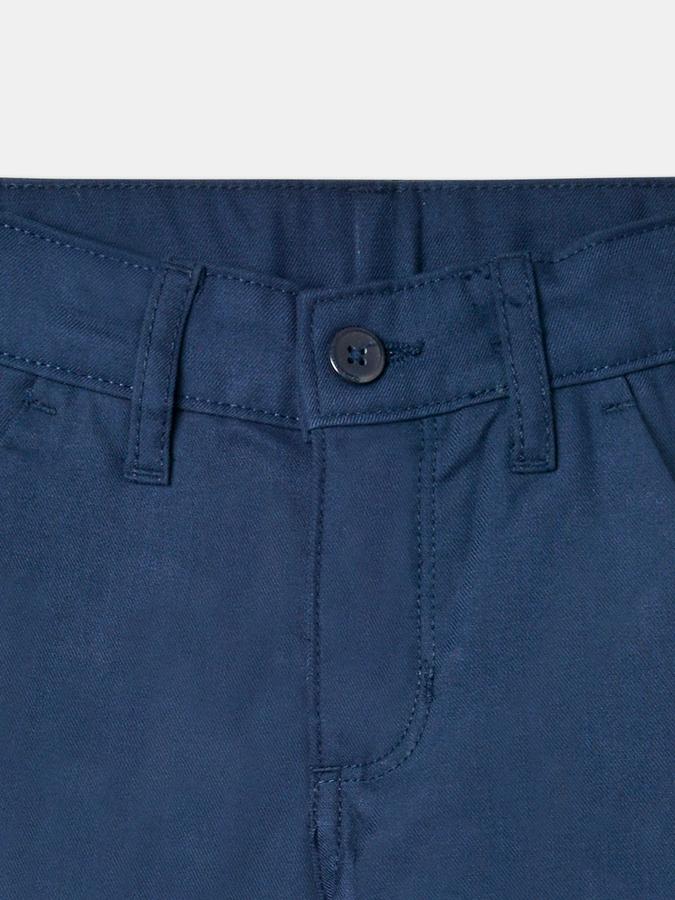 Girls Cotton Relaxed Fit Button Waist Solid Trousers