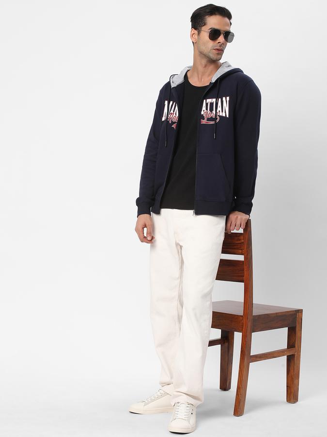 Men Cotton Regular Fit Hooded Jacket