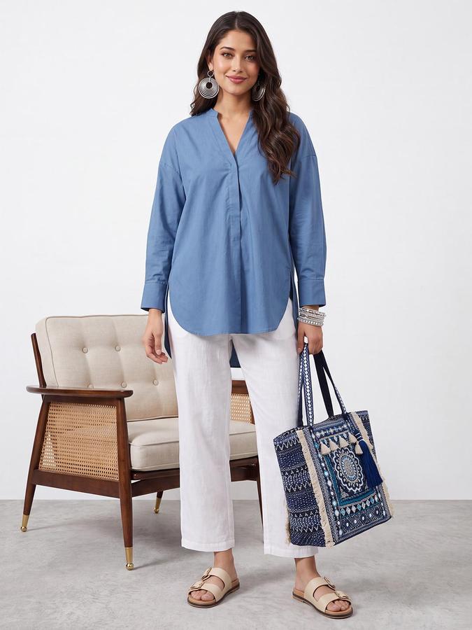 R&B Women White Solid Regular Fit Ethnic Trouser