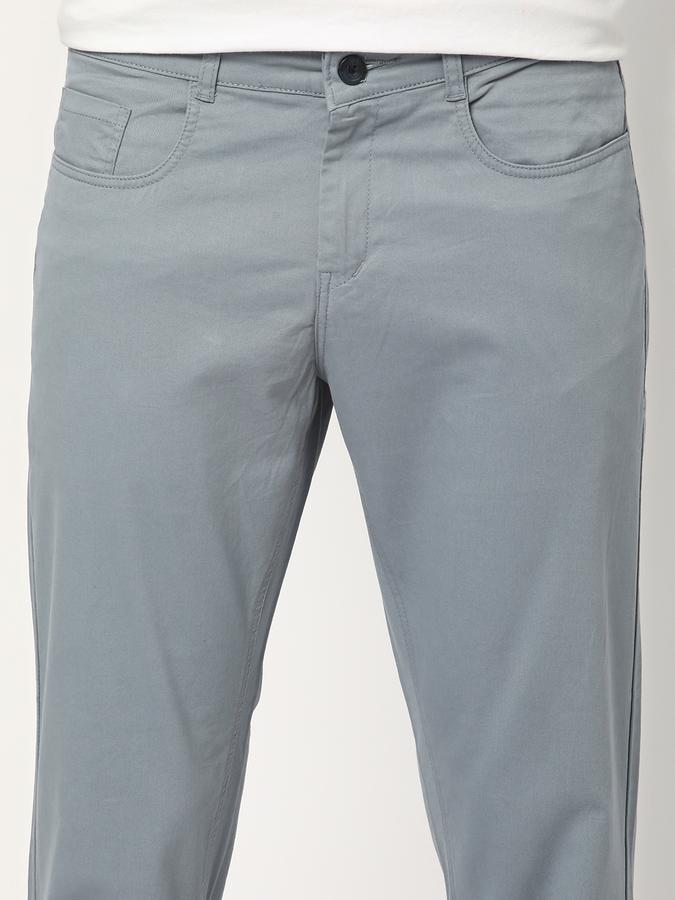 Men Flat Front Slim-Fit Trousers image number 3