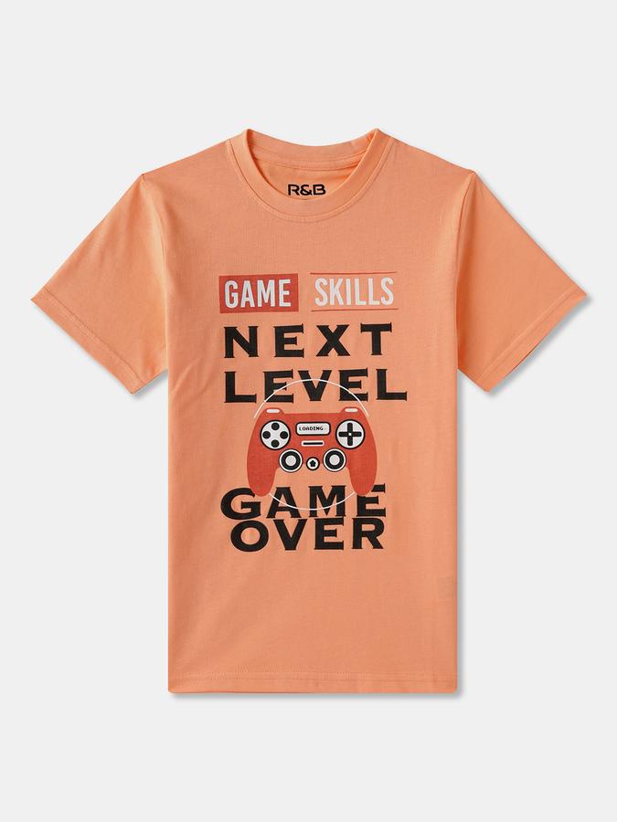 Boys Printed Pure Cotton Regular T Shirt 
