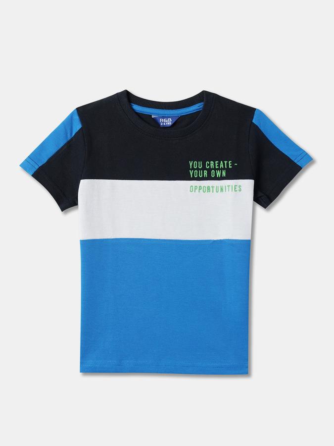 Boys Colorblock T-shirt with Trousers Fashion Set