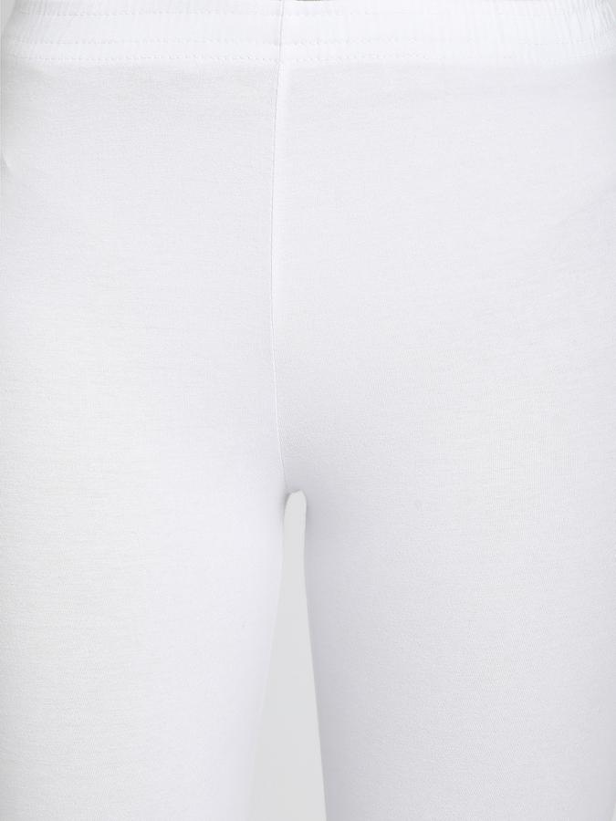Women Cotton Elasticated Waist Full Length Solid Leggings