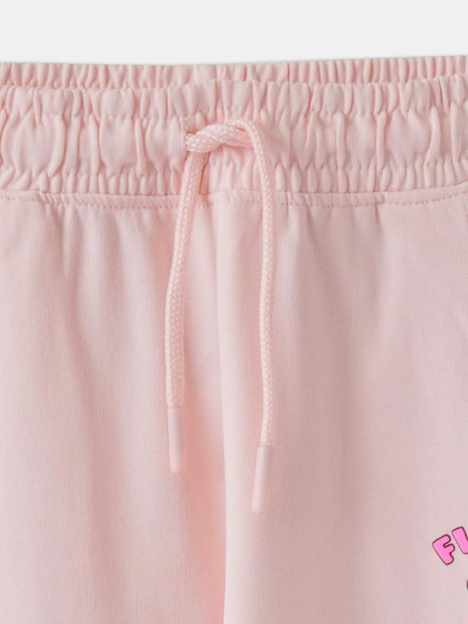 Girls Cotton Tapered Fit Drawstring Waist Cuffed Hem Joggers