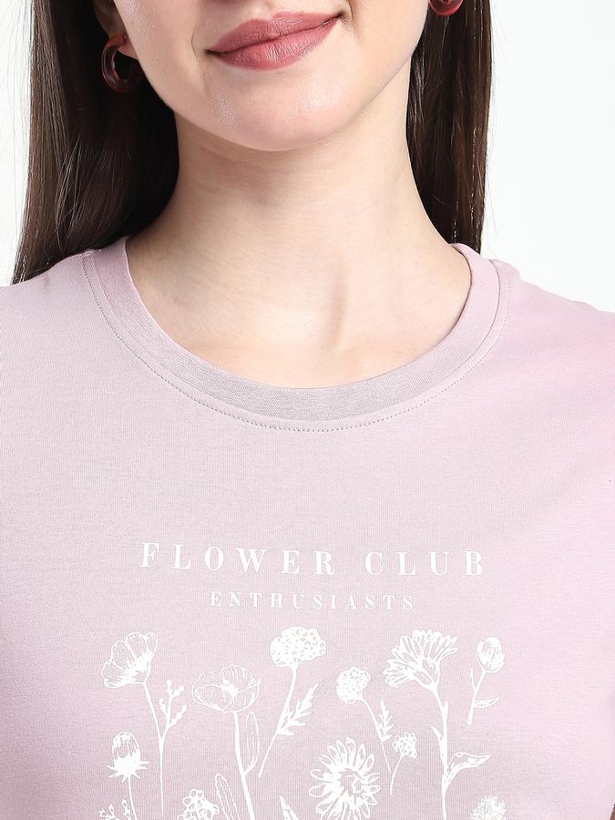 Women Cotton Regular Fit Crew Neck Graphic T-shirt