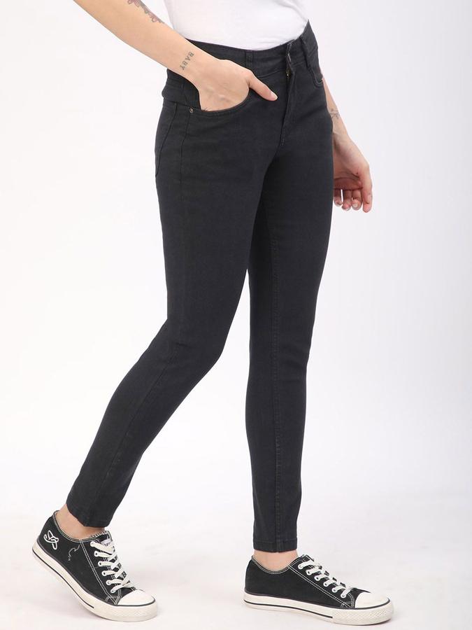 R&B Women Black Skinny Fit Mid-Rise Jeans