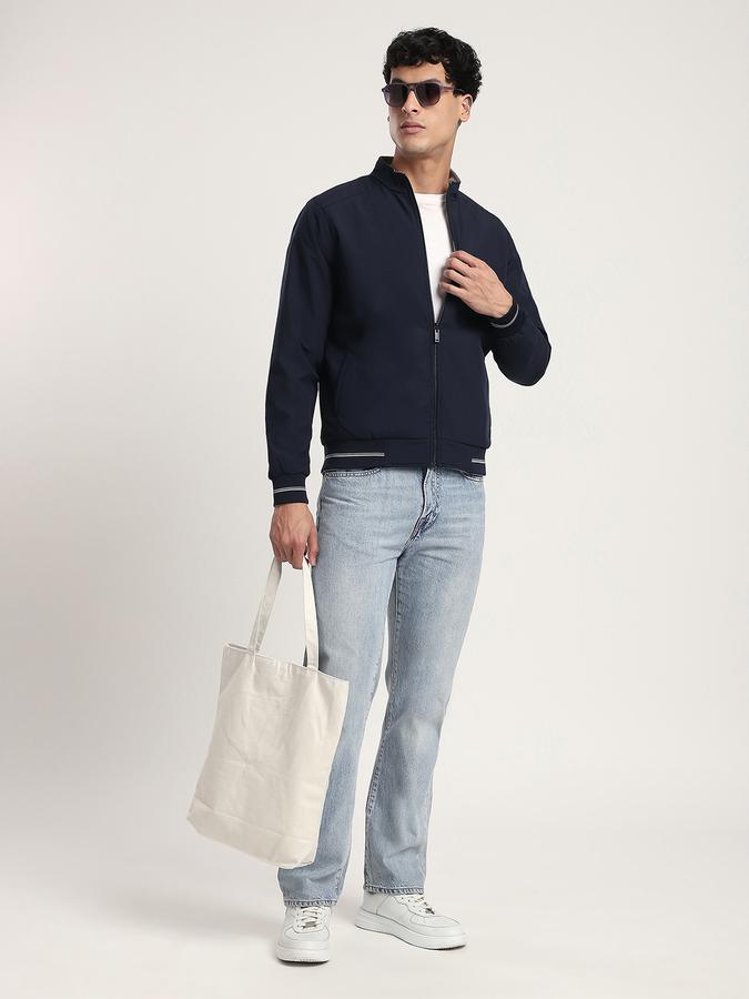 Men Polyester Slim Fit Bomber Jacket