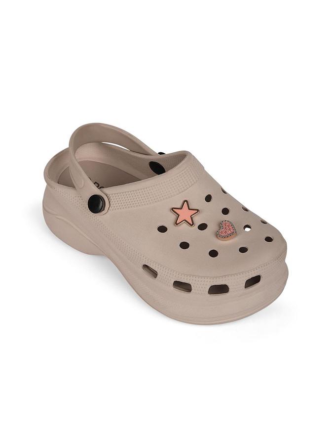 R&B Women Ivory Butterfly Embellished Clogs 