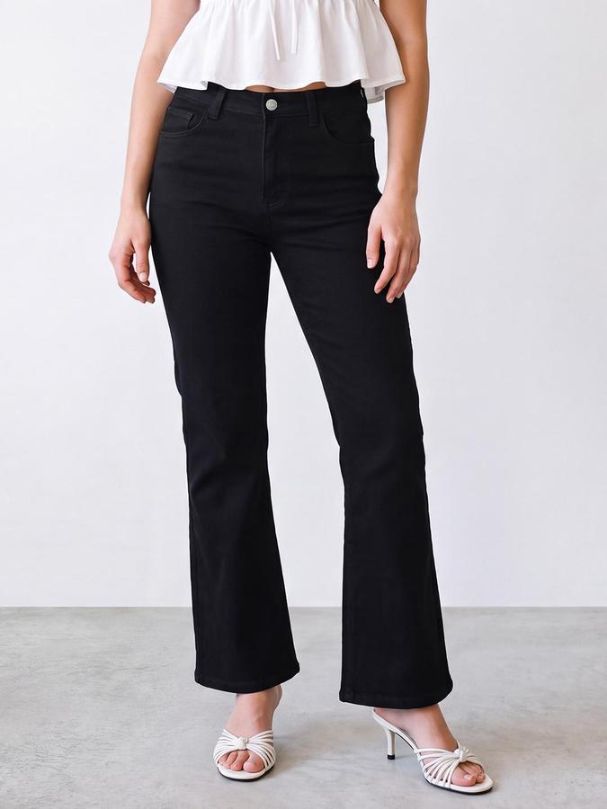 R&B Women Black Flared Bottom Denim Jeans