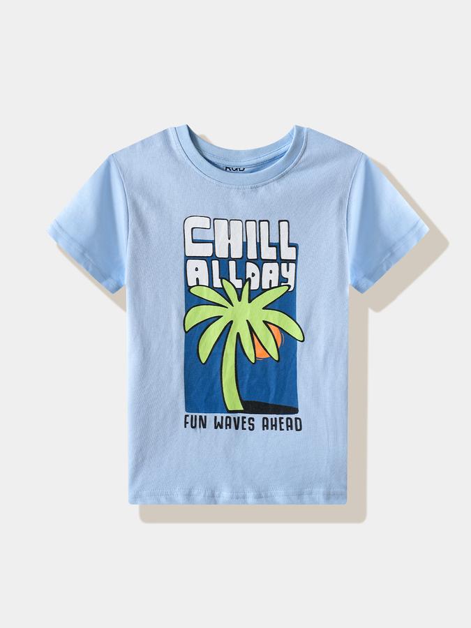 Boys Cotton Regular Fit Crew Neck Graphic T-shirt