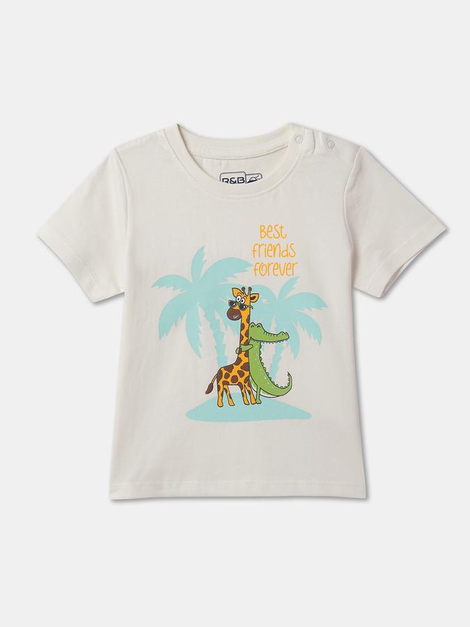 Boys Graphic Print Relaxed Fit Round-Neck T-Shirt