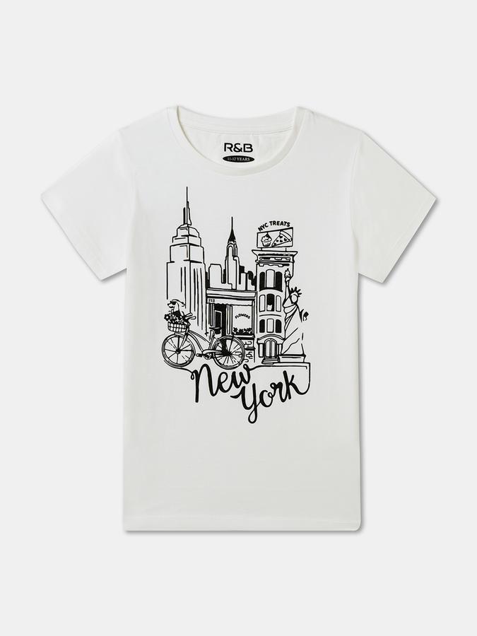 Girls Printed Pure Cotton Regular T Shirt image number 0