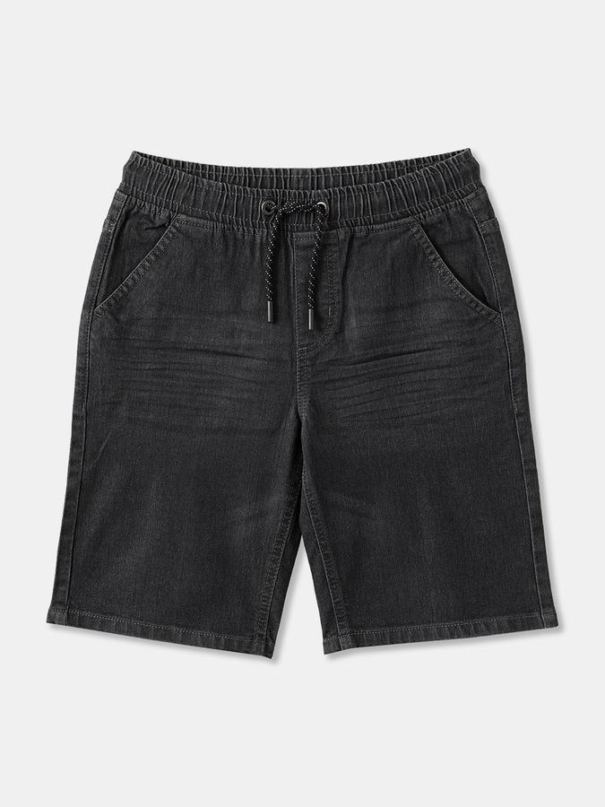 Boys Denim Relaxed Fit Elastic Waist Drawstring Shorts