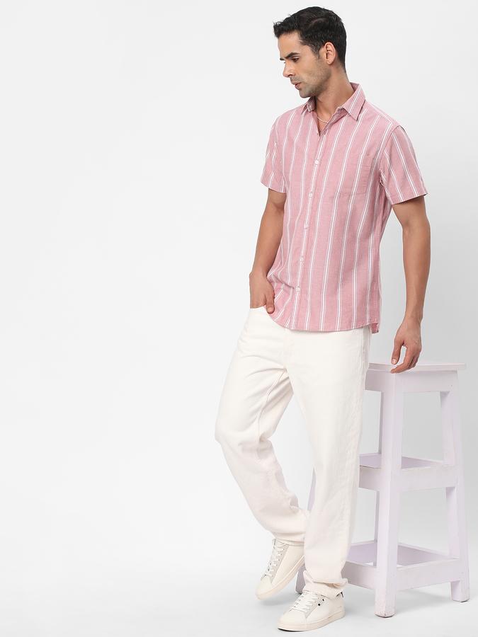 R&B Men's Striped Half Sleeve Shirt image number 1