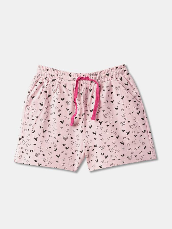 Girls Heart Print Regular Fit Shorts image number 0