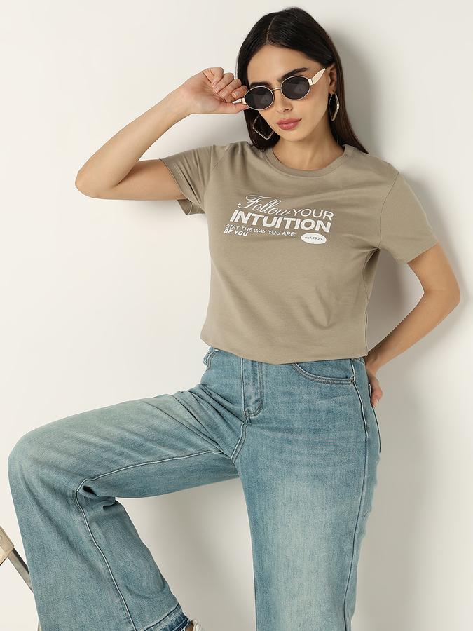 R&B Graphic Print Women Round Neck T-Shirt 