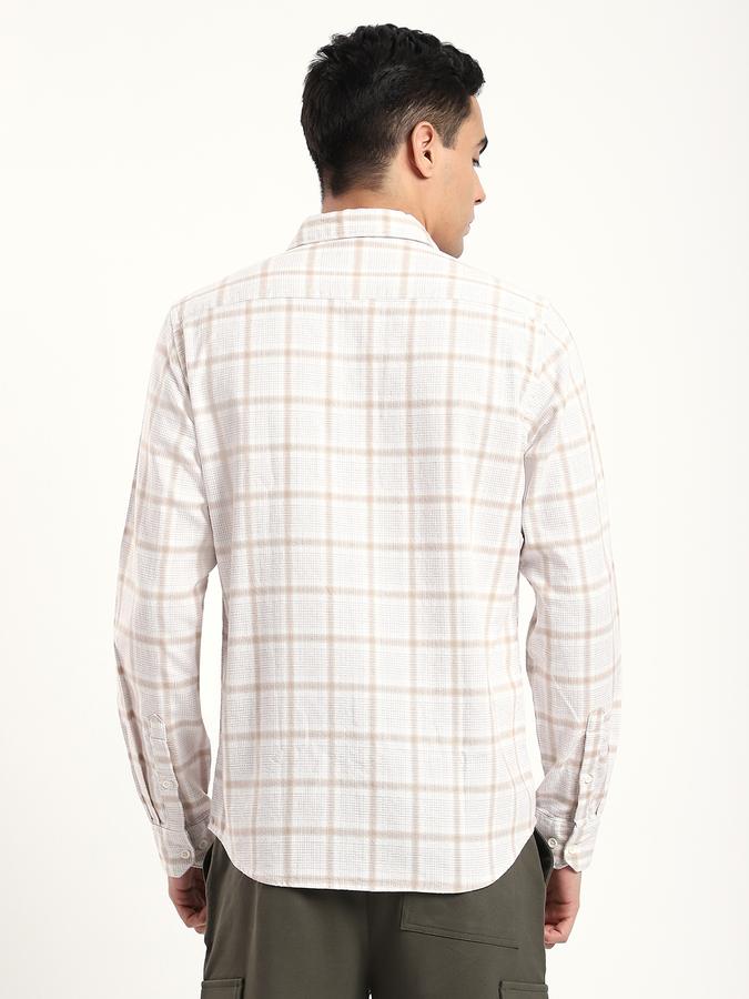 Men Cotton Regular Fit Shirt Collar Checked Shirt