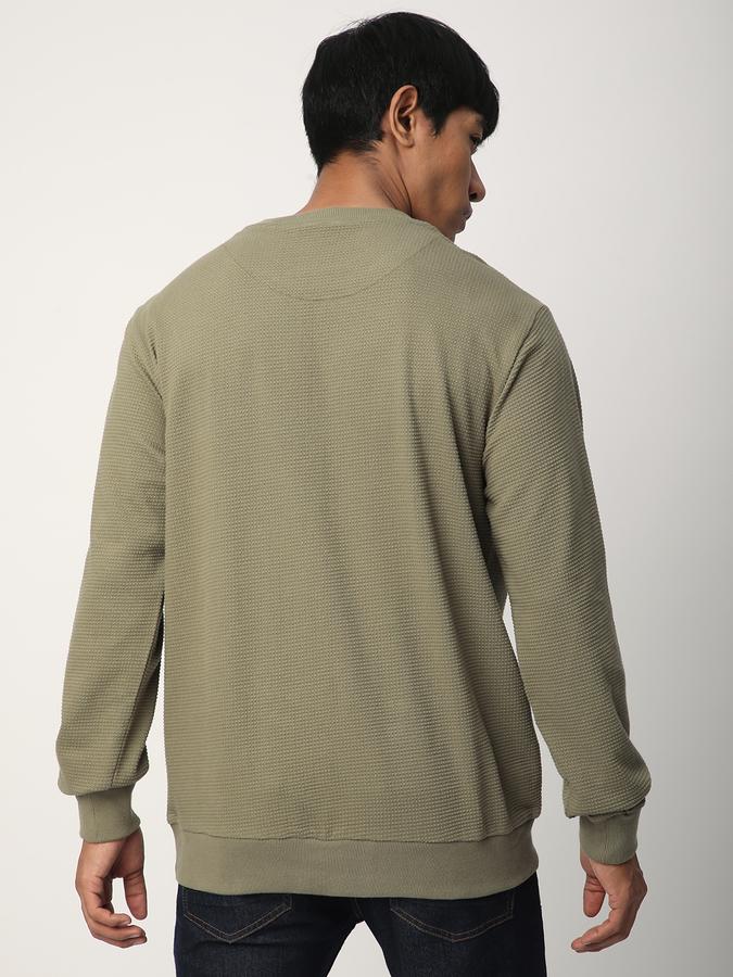 Men Cotton Regular Fit Crew Neck Solid Sweatshirt