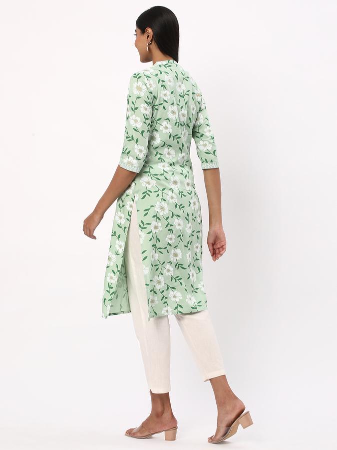 Women Floral Print Straight Kurta image number 2