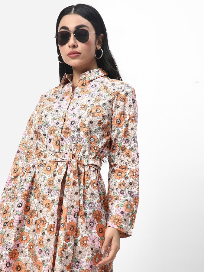 R&B Women's Printed Maxi Shirt Dress