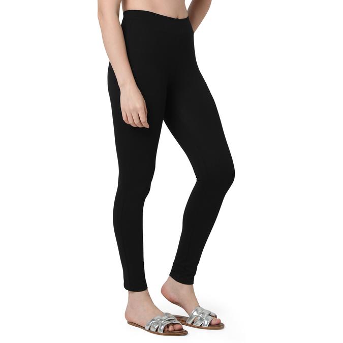 R&B Women Black Solid Leggings