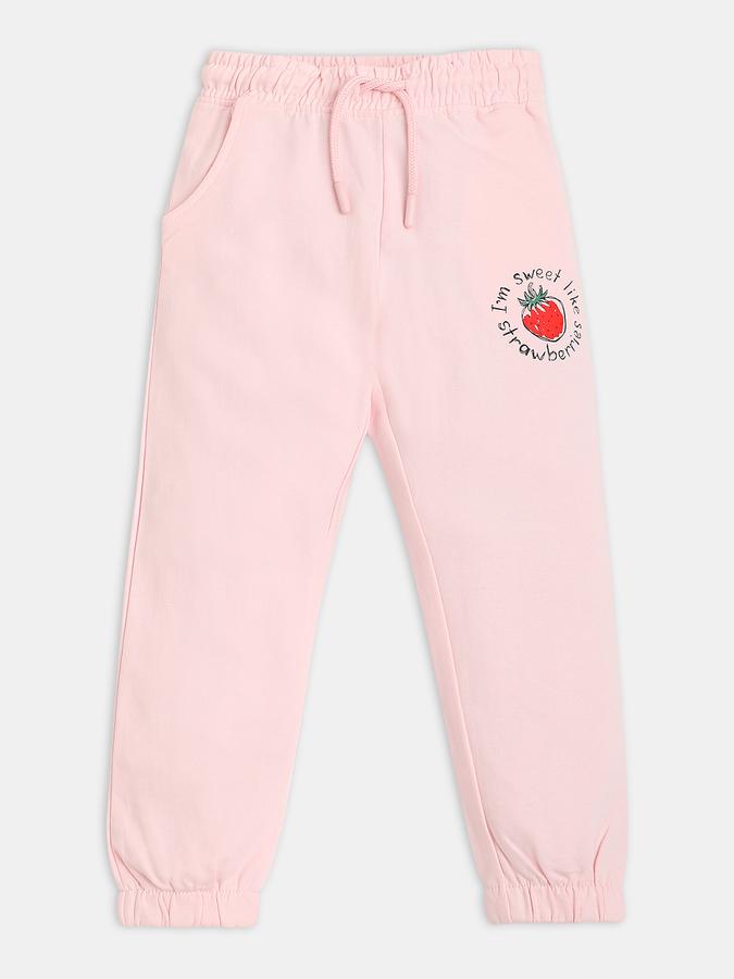 Girls Graphic Print Slim Fit Track Pants image number 0