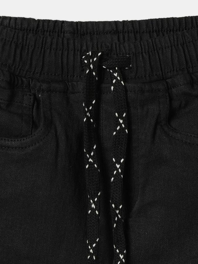 Boys Cotton Blend Regular Fit Elastic Waist Clean Hem Jeans