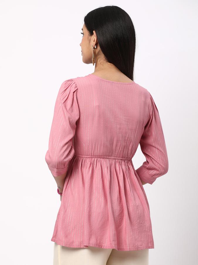 Women Striped V-Neck Tunic image number 2