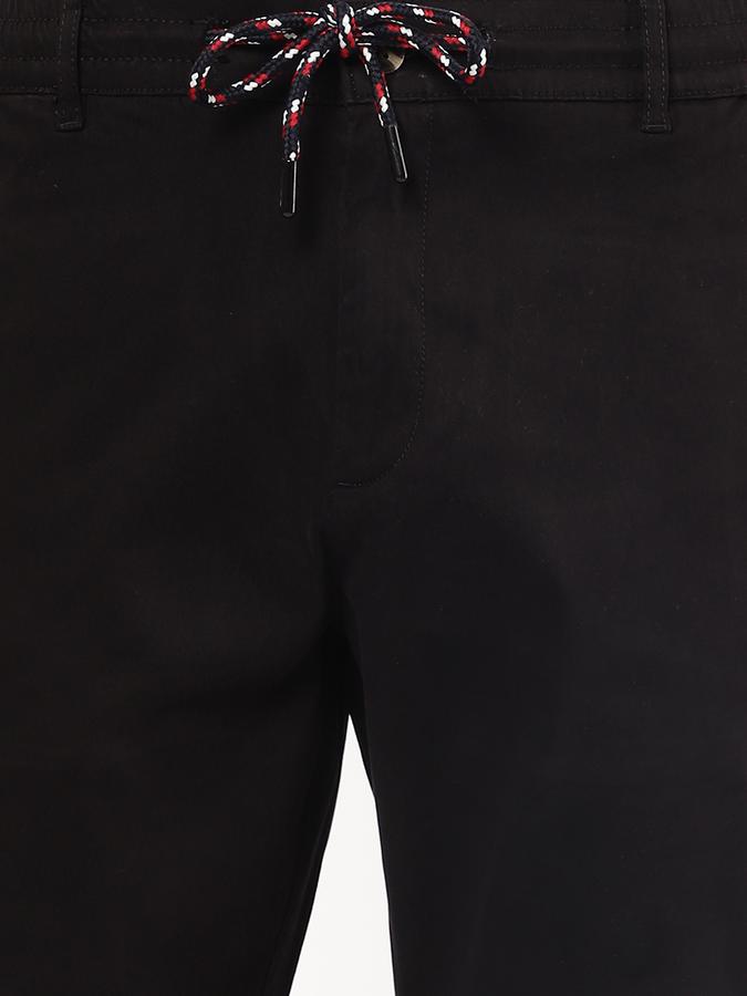 R&B Men Black Casual Trousers image number 3