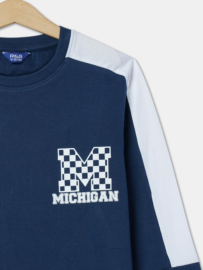 Boys Cotton Regular Fit Crew Neck Graphic T-shirt