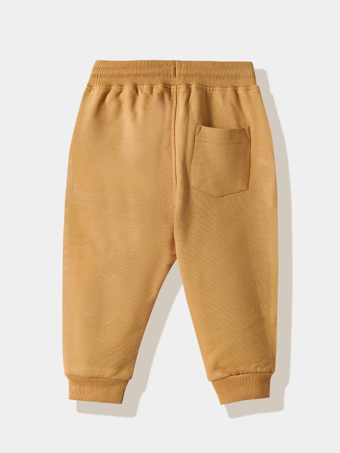 Boys Cotton Regular Fit Drawstring Waist Cuffed Hem Joggers