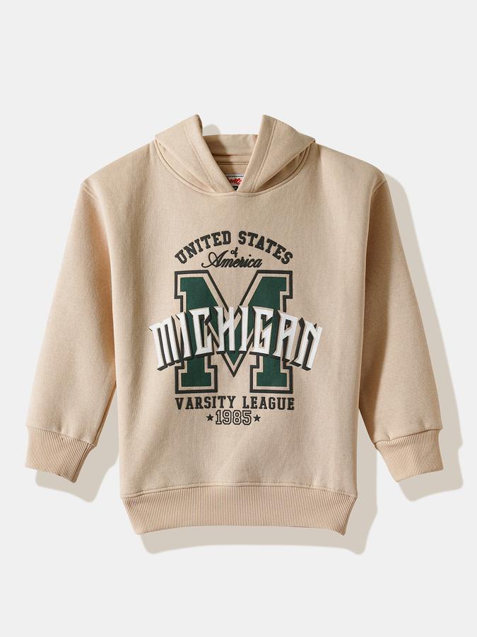 R&B Boys' Beige Printed Sweatshirt