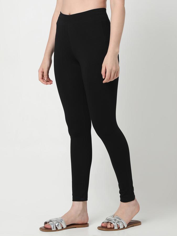 Women Cotton Skinny Fit High Rise Solid Tights