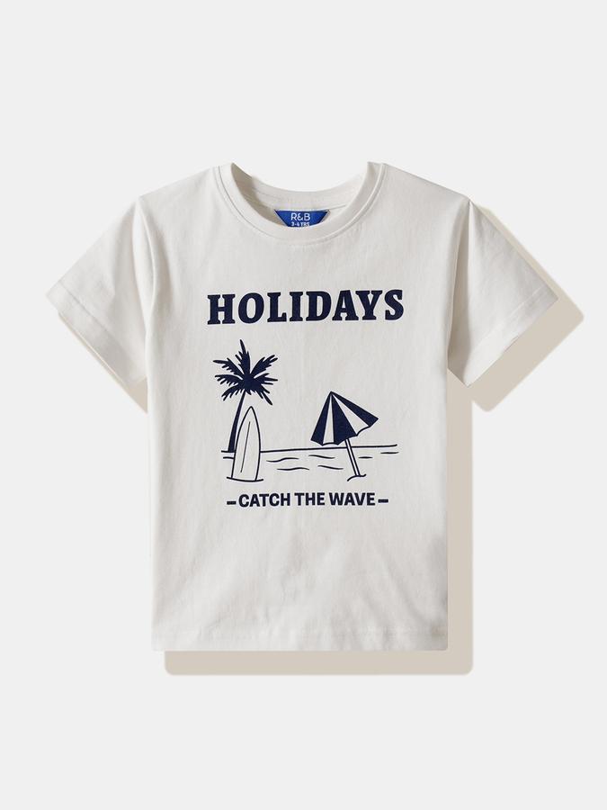 Boys Cotton Graphic T-shirt And Graphic Print Shorts Set