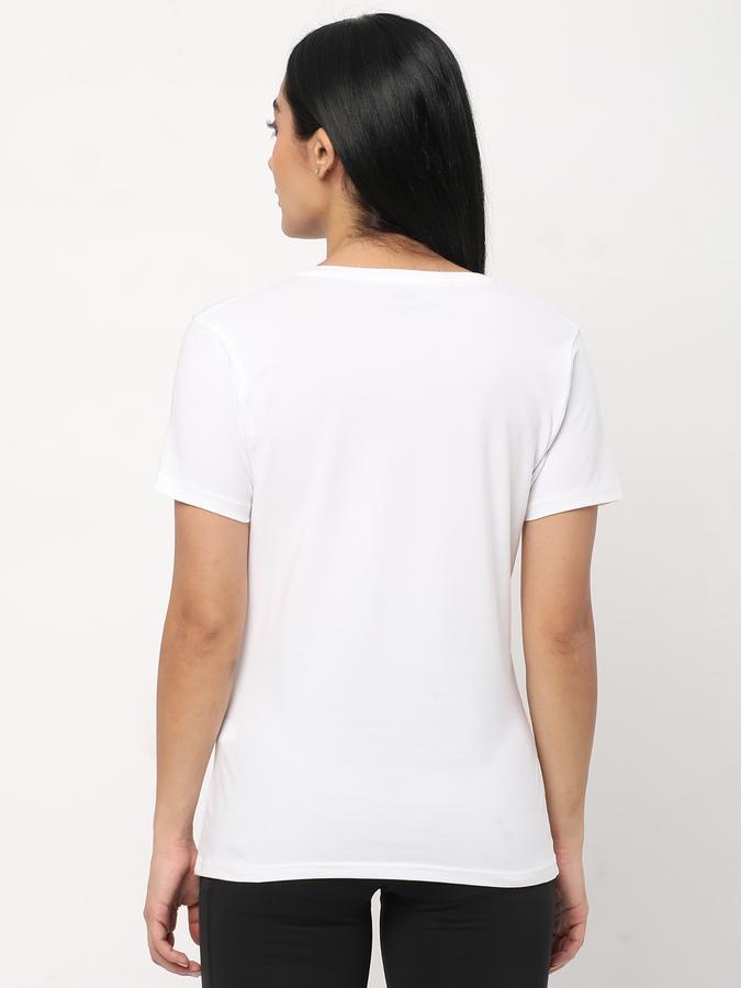 Women Cotton Relaxed Fit V-Neck Solid T-shirt