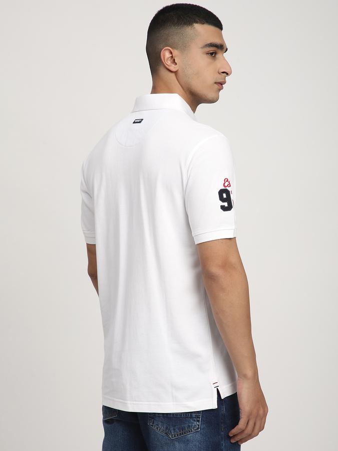 Men Cotton Regular Fit Polo Neck Color Block T-shirt