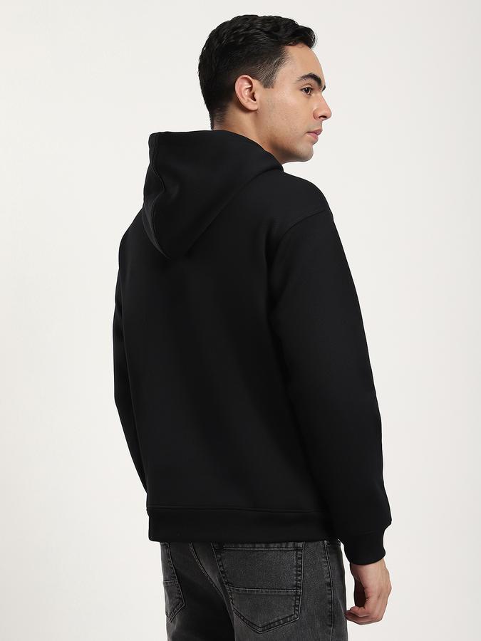 Men Polyester Regular Fit Hooded Graphic Sweatshirt