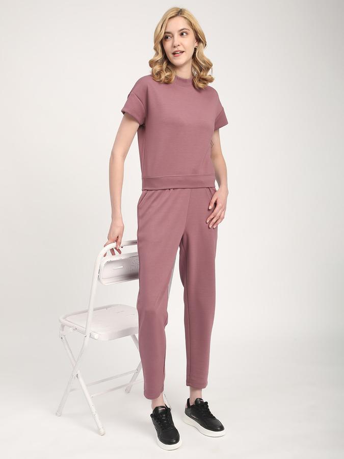 R&B Women Mauve Solid Lounge Co-ord Set