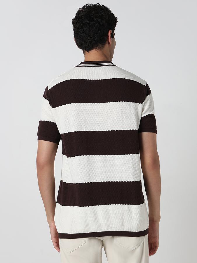 R&B Men's Green Striped T-Shirt