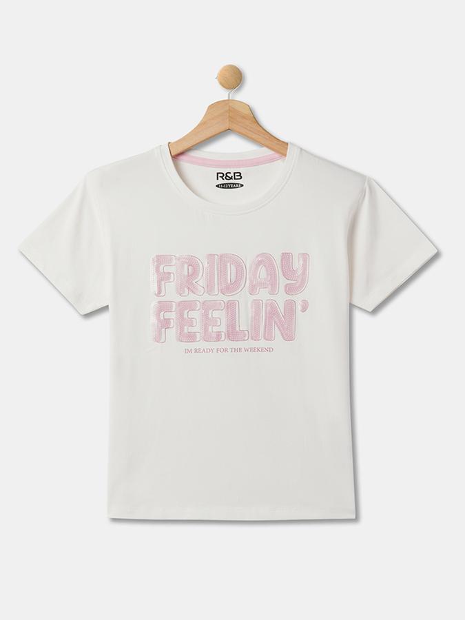 Typographic Print Round-Neck Top image number 0