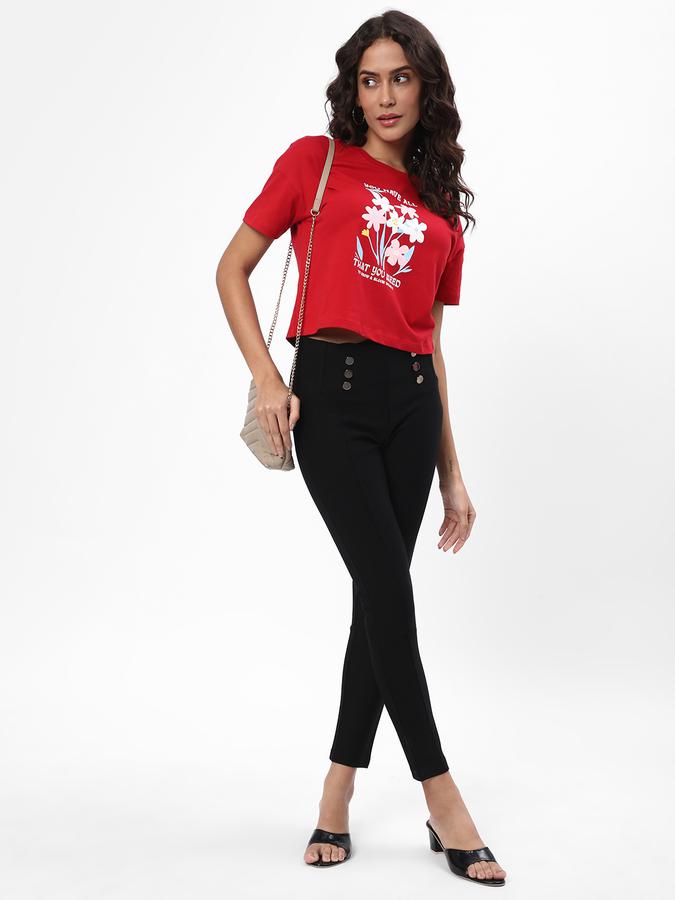 R&B Women's Ponte Pants With Button Details image number 1