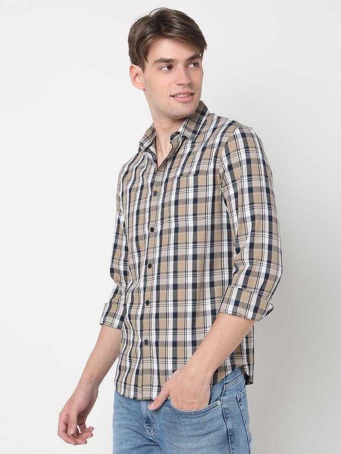 Men Checked Regular Fit Shirt with Patch Pocket image number 1