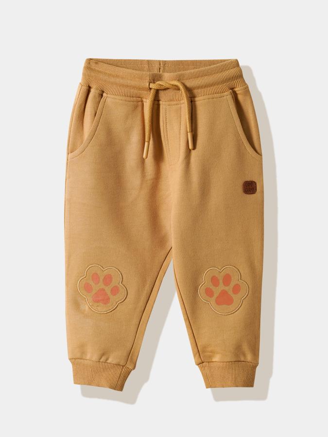 Boys Cotton Regular Fit Drawstring Waist Cuffed Hem Joggers