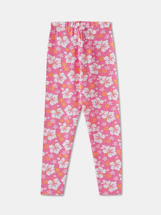 Girls Floral Full Length Mid Rise Legging